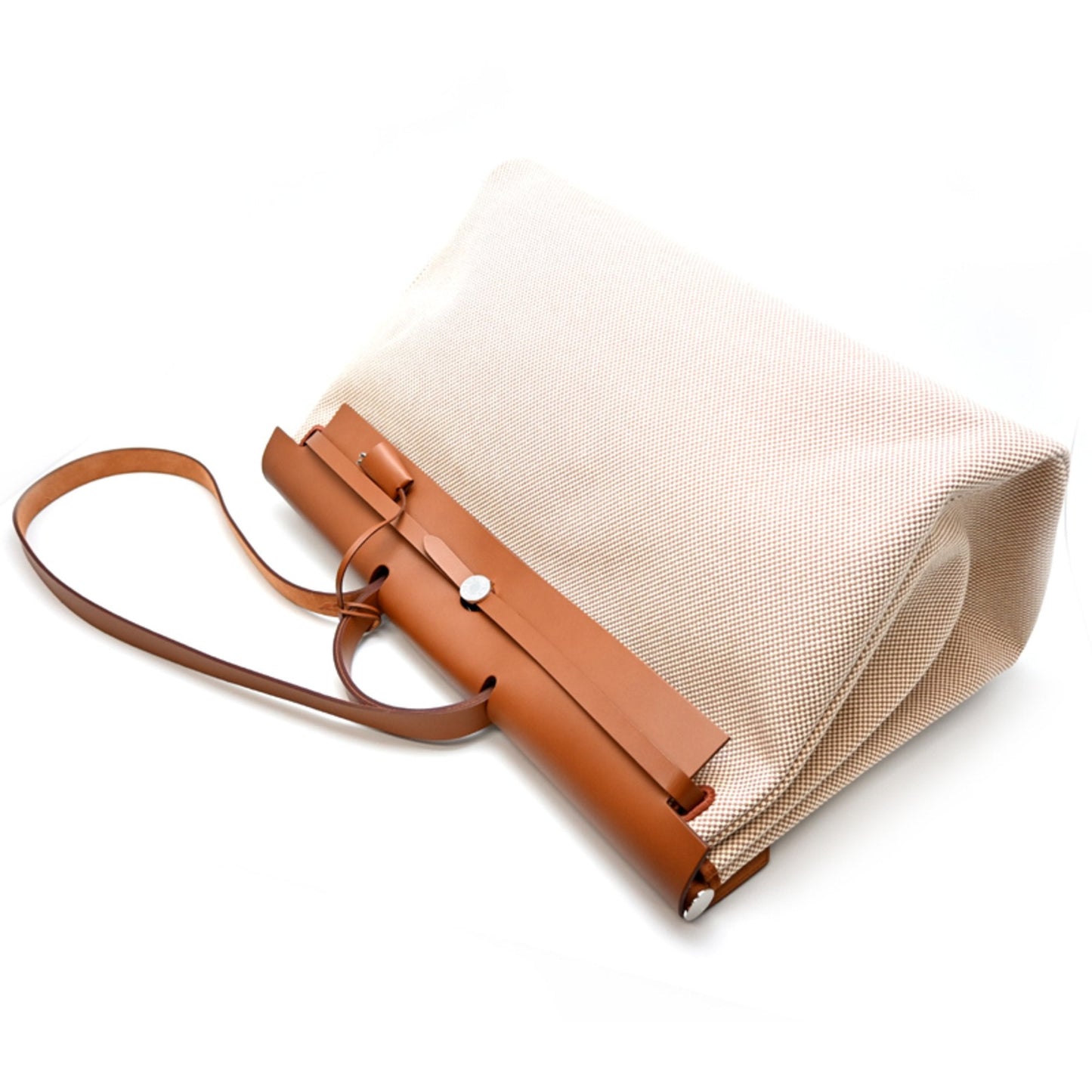 Hermes Beige Brown Leather Handbag (Pre-Owned)