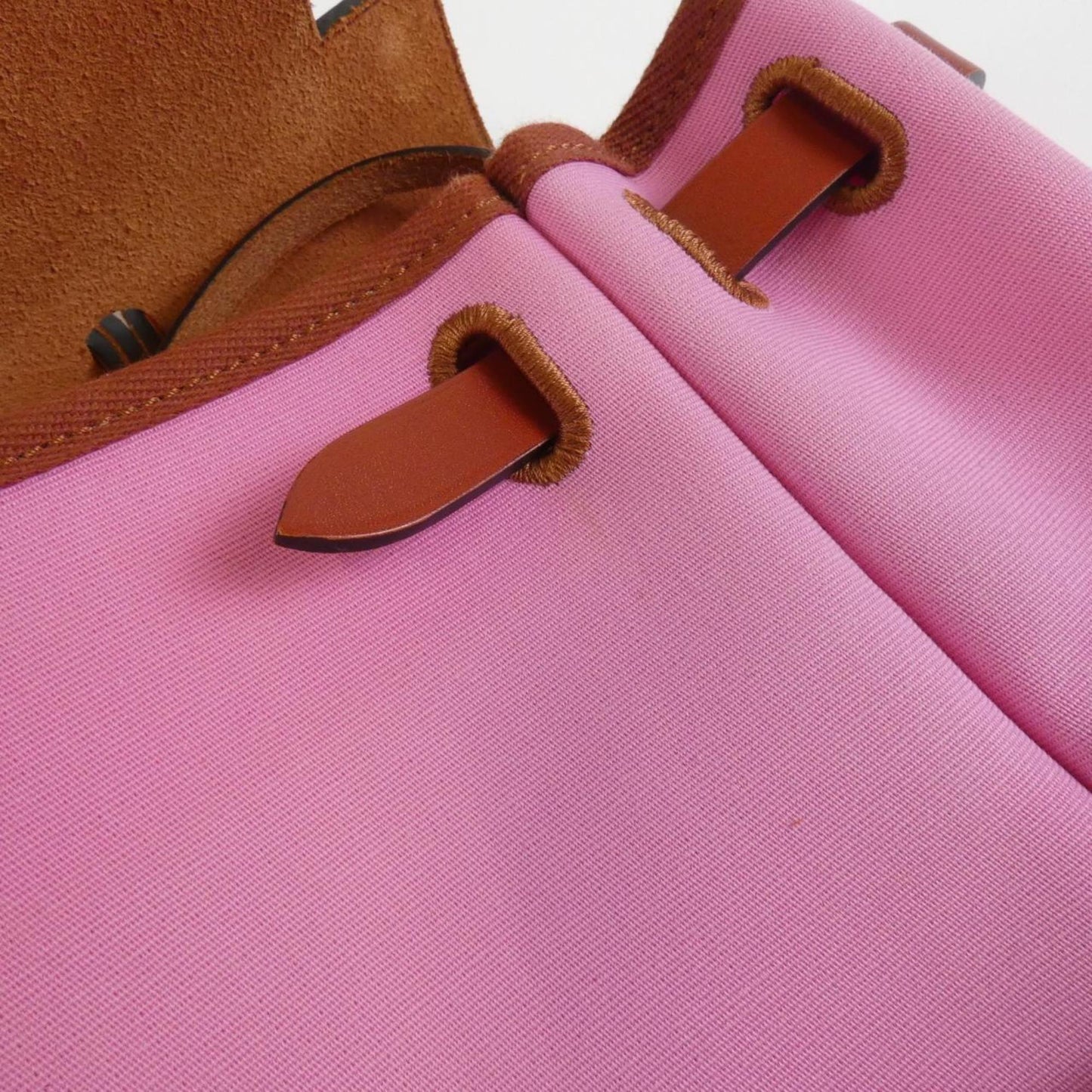 Hermes Pink Toile Officier Handbag (Pre-Owned)