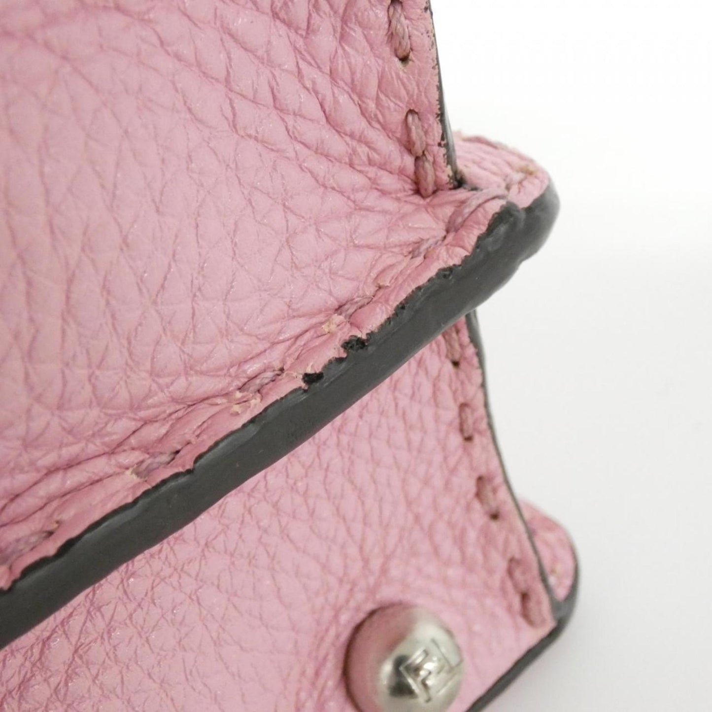 Fendi Beige Pink Leather Handbag (Pre-Owned)