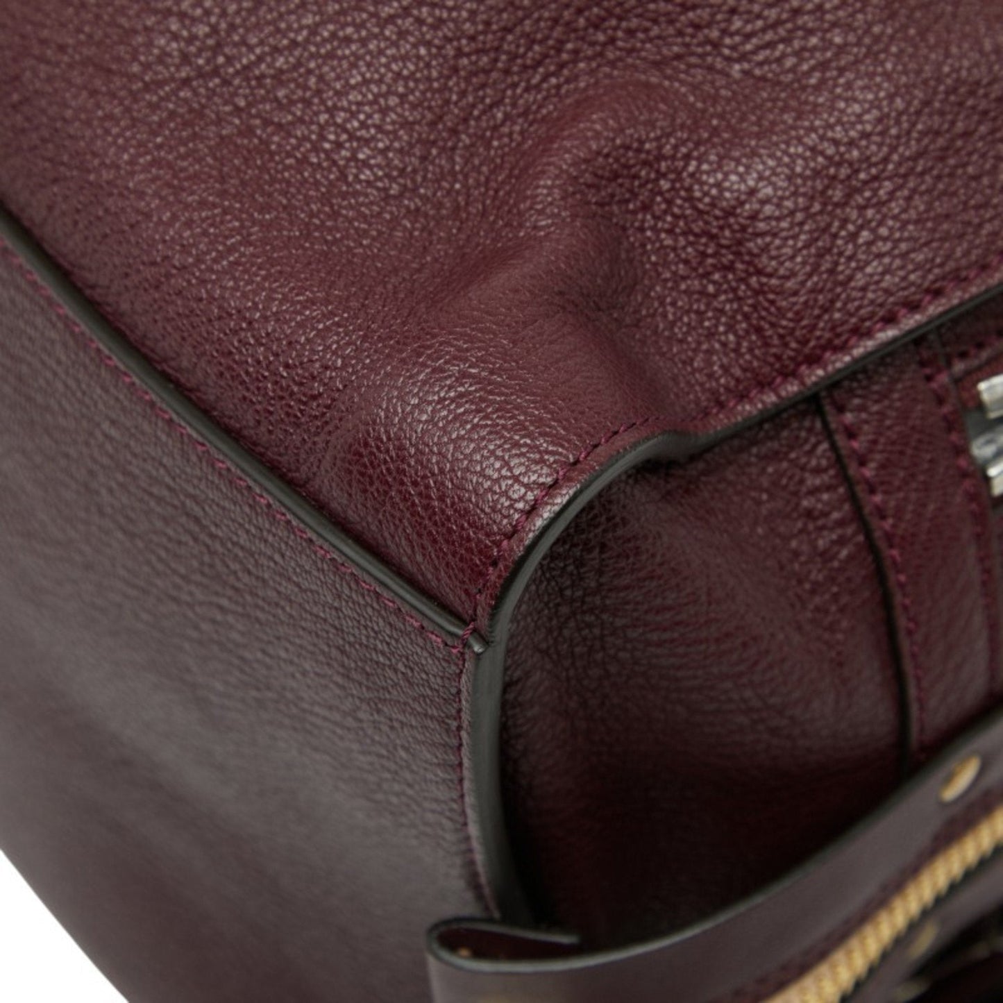 Chlo�� Bordeaux Red Color Wine Leather Handbag (Pre-Owned)