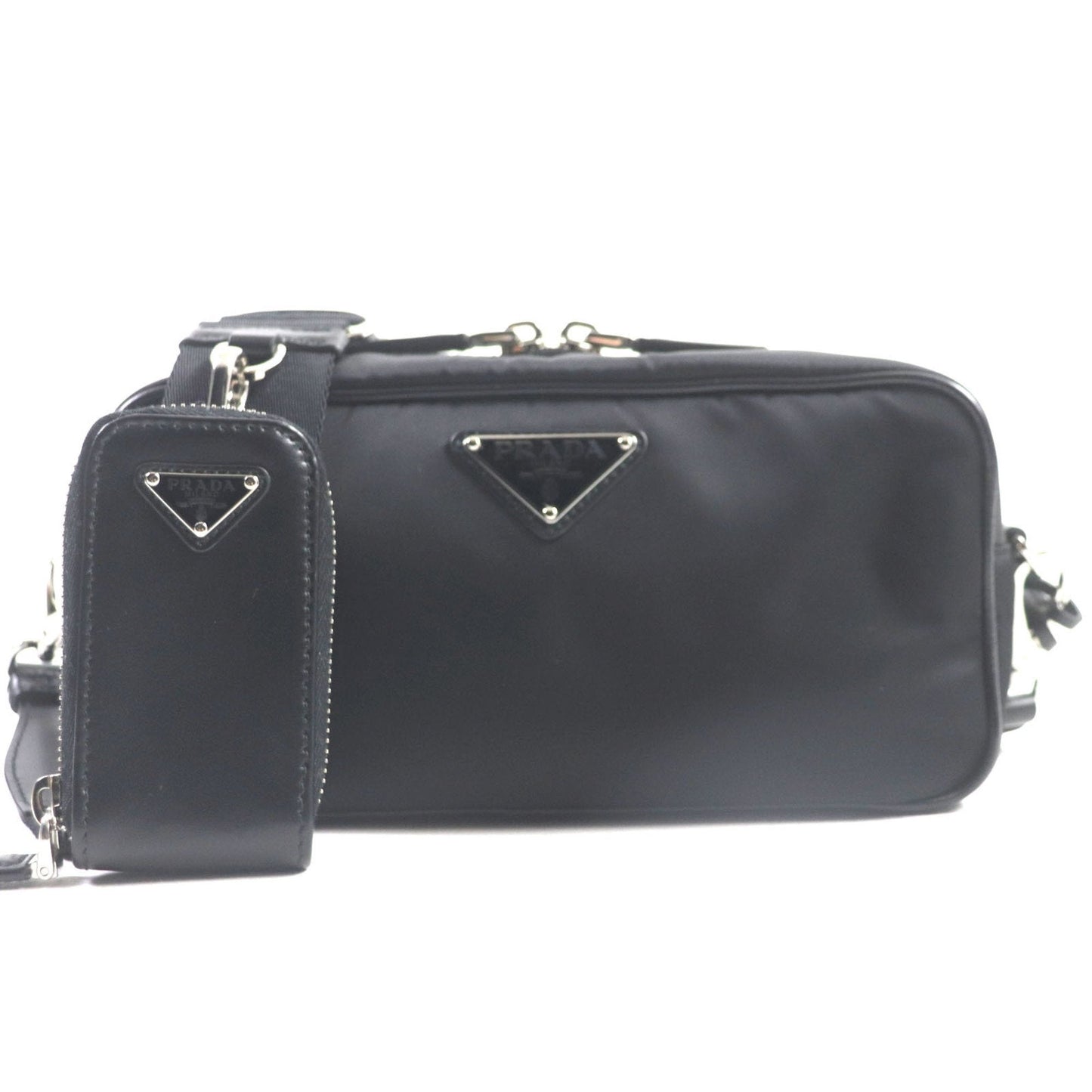 Prada Black Nylon Leather Shoulder Bag (Pre-Owned)