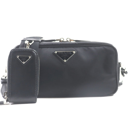 Prada Black Nylon Leather Shoulder Bag (Pre-Owned)