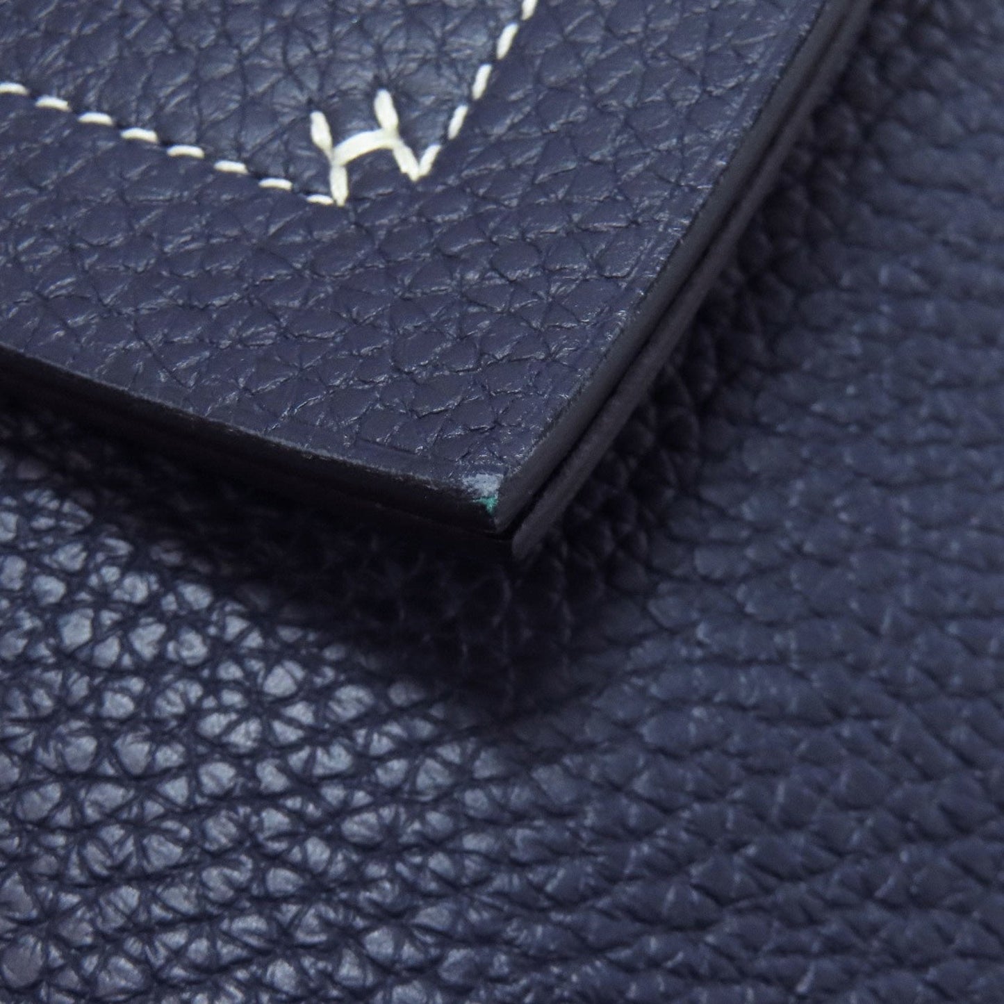 Hermes Navy Taurillon Clemence Leather Handbag (Pre-Owned)