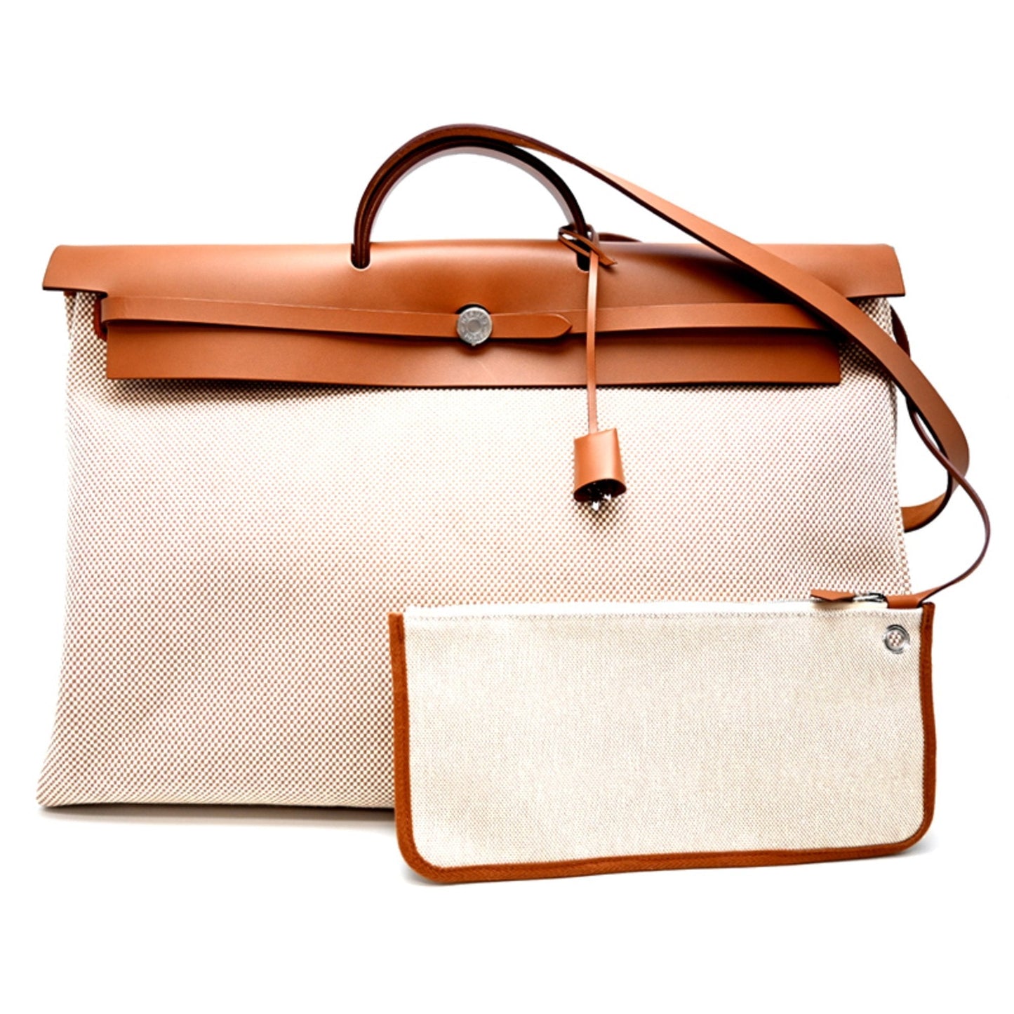 Hermes Beige Brown Leather Handbag (Pre-Owned)