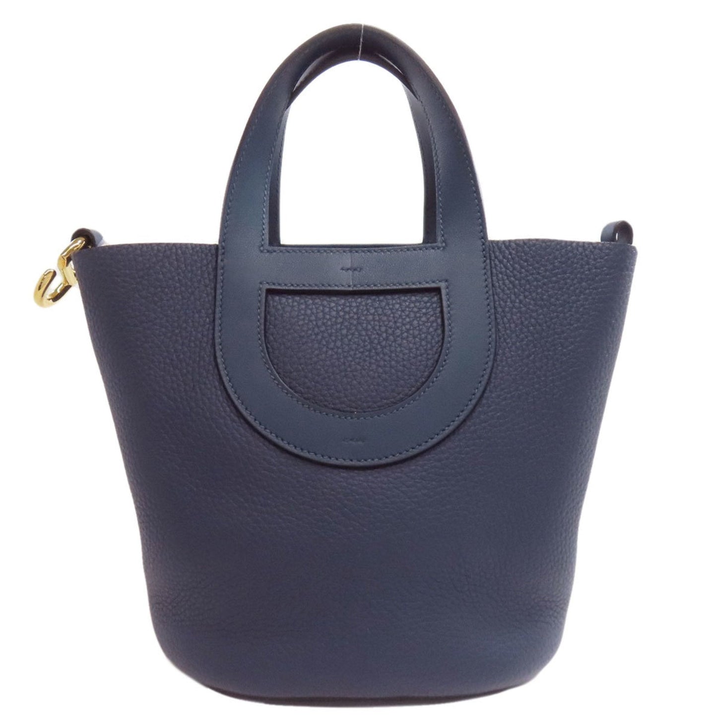 Hermes Navy Taurillon Clemence Leather Handbag (Pre-Owned)