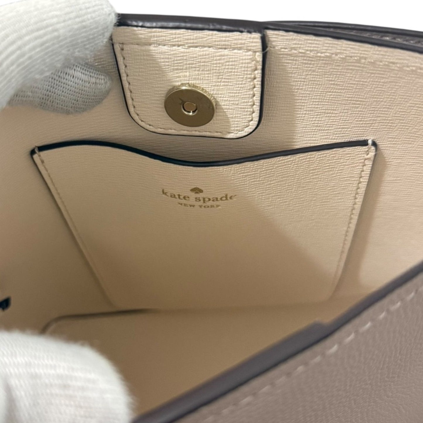 Kate Spade Grayish Leather Handbag Shoulder Bag (Pre-Owned)
