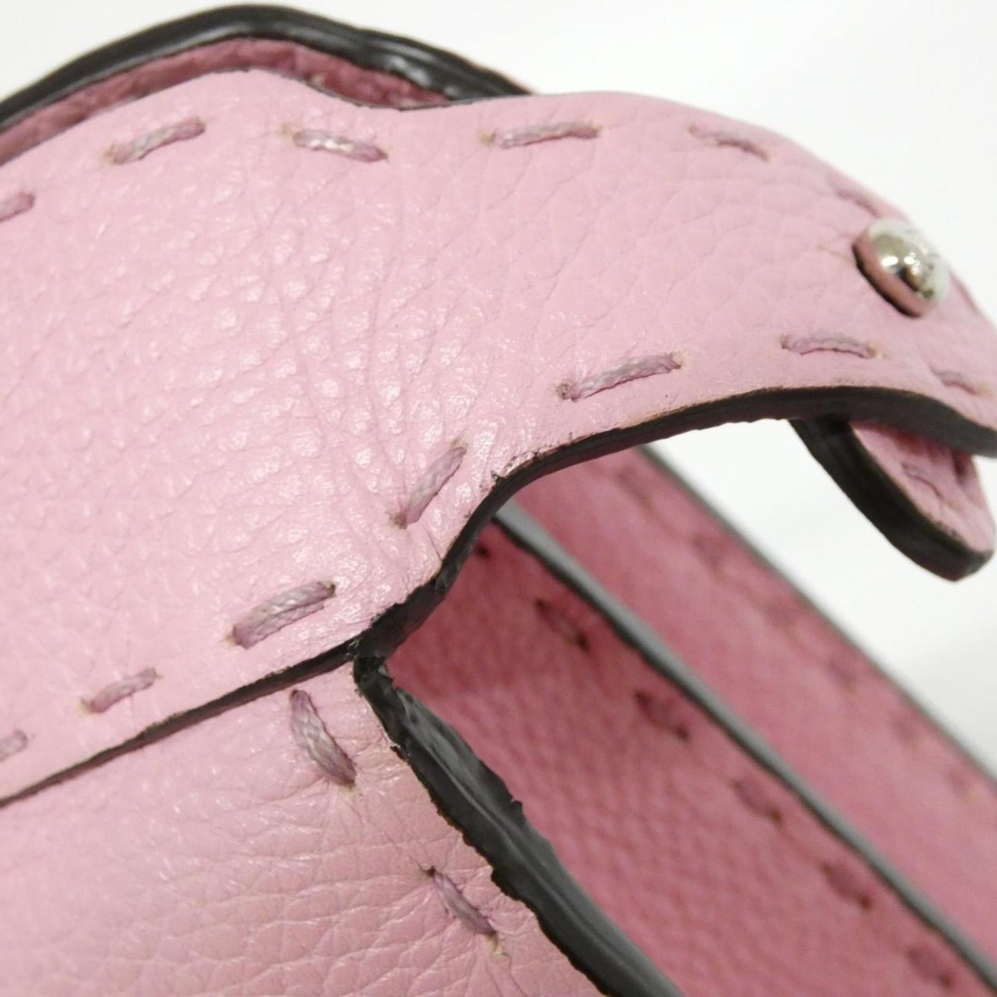 Fendi Beige Pink Leather Handbag (Pre-Owned)