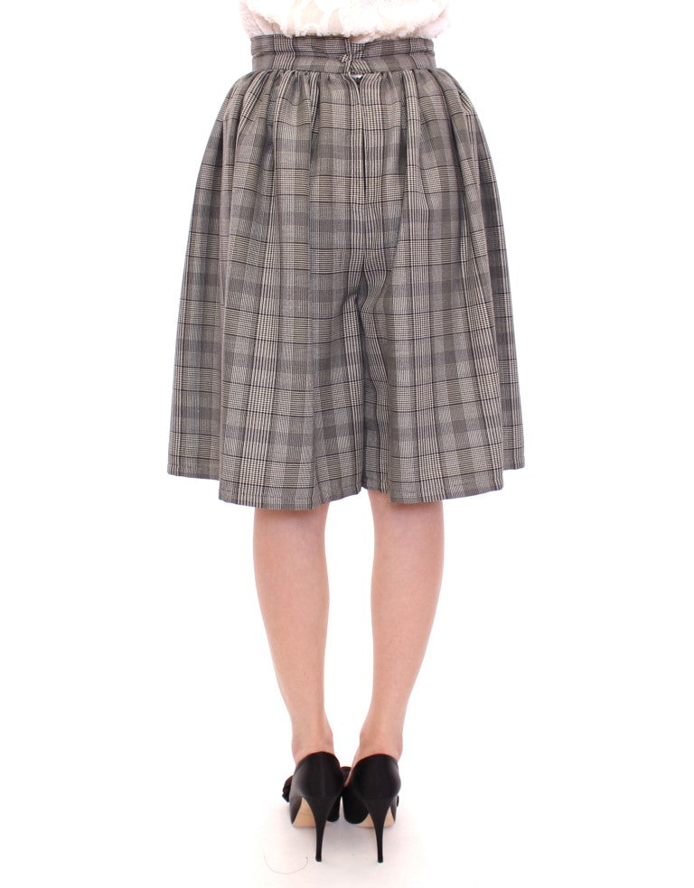 NOEMI ALEM��N Gray Checkered Wool Shorts Women's Skirt