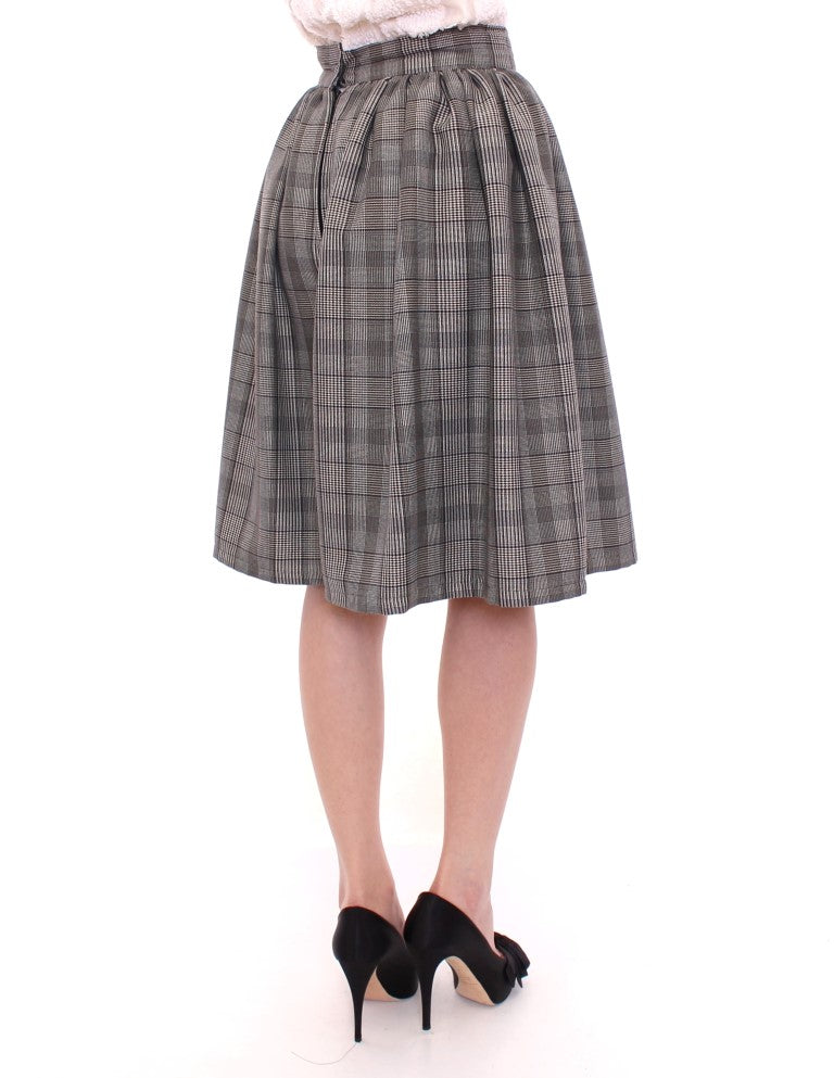 NOEMI ALEM��N Gray Checkered Wool Shorts Women's Skirt