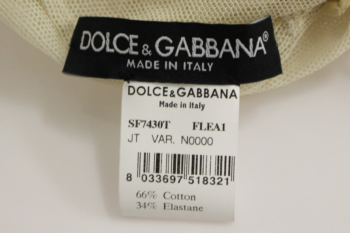 Dolce & Gabbana Beige Sleeveless Cotton Top Tank Women's Blouse