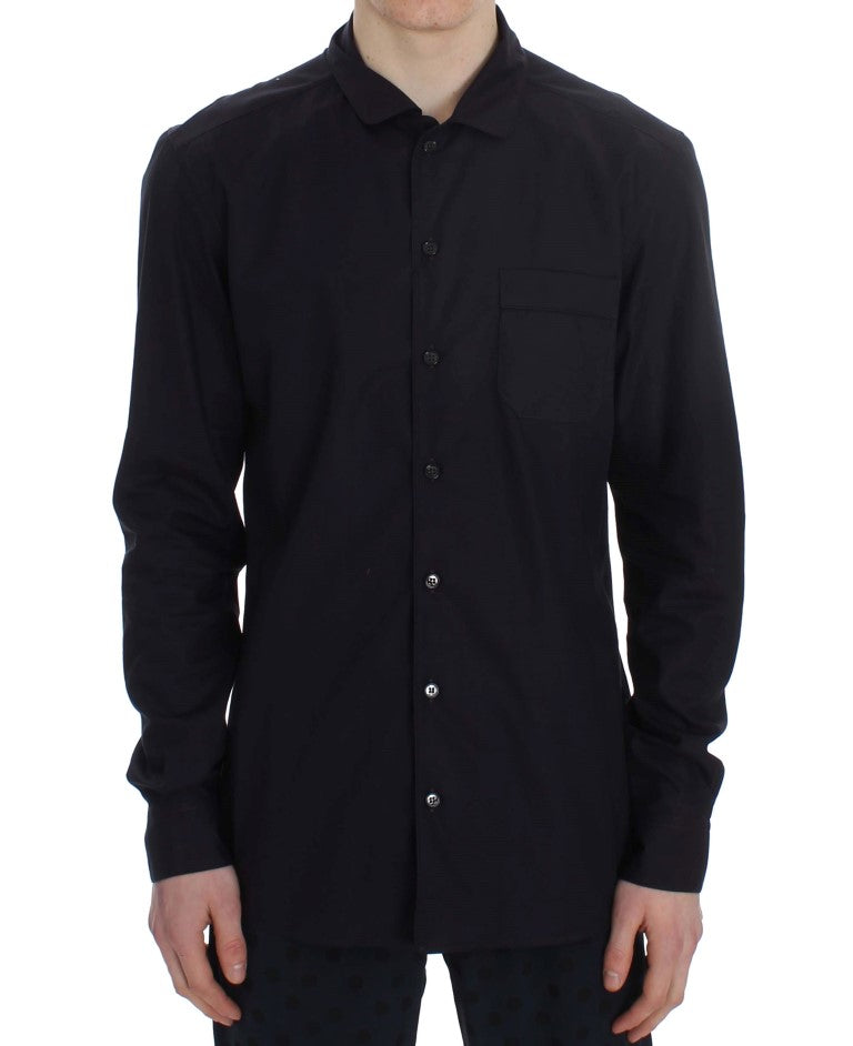Dolce & Gabbana Purple Striped Cotton Pajama Lounge Men's Shirt