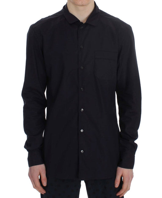 Dolce & Gabbana Purple Striped Cotton Pajama Lounge Men's Shirt