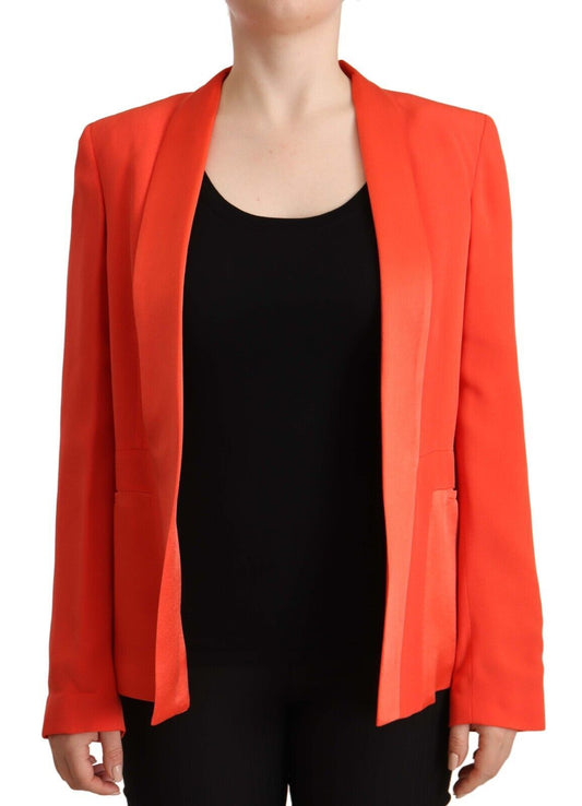 CO|TE Orange Long Sleeves Acetate Blazer Pocket Overcoat Women's Jacket