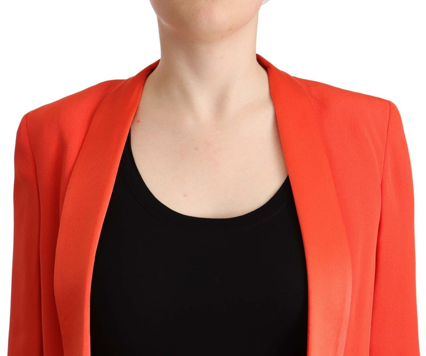 CO|TE Orange Long Sleeves Acetate Blazer Pocket Overcoat Women's Jacket