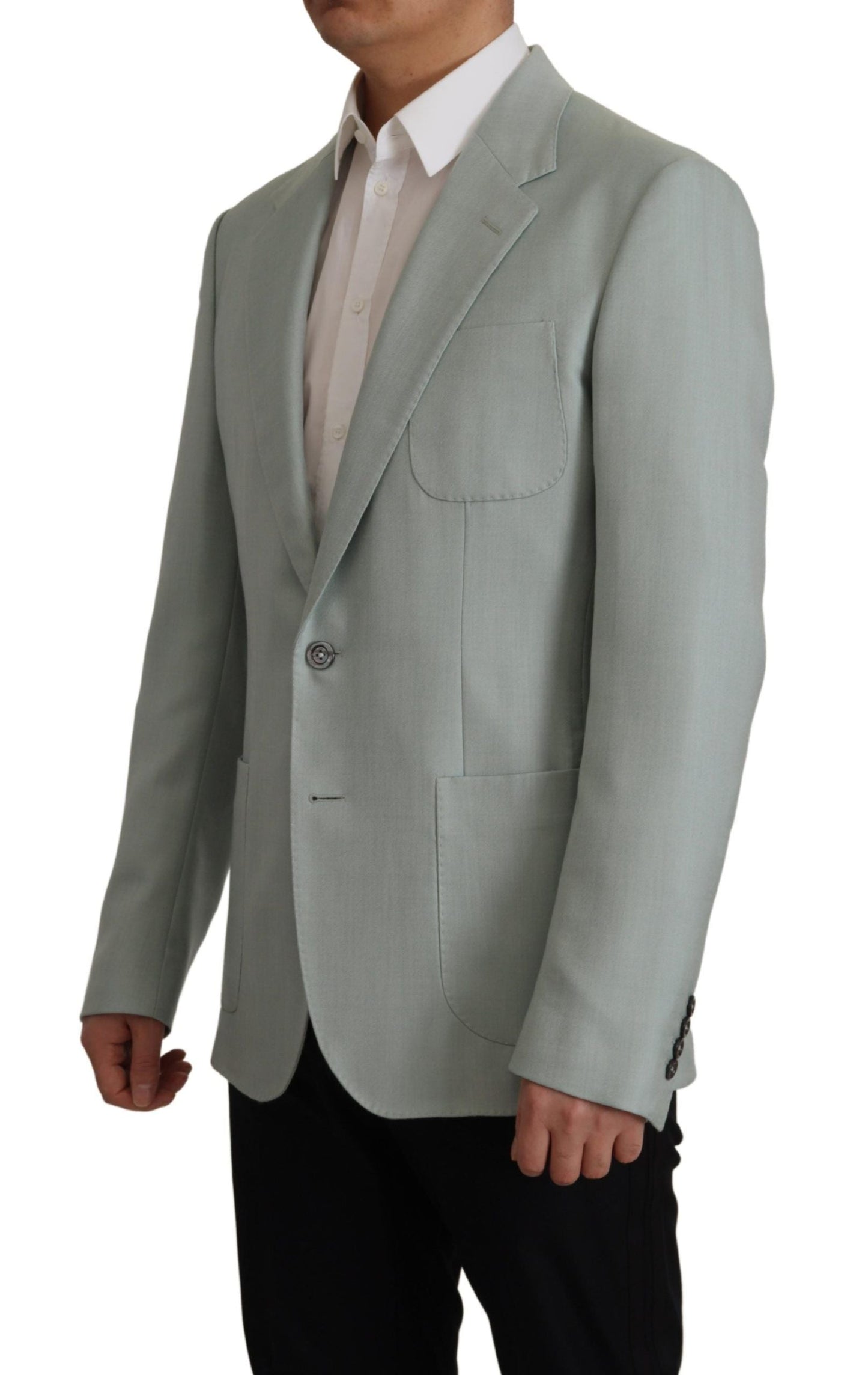 Dolce & Gabbana Light Green Cashmere Silk Men's Blazer