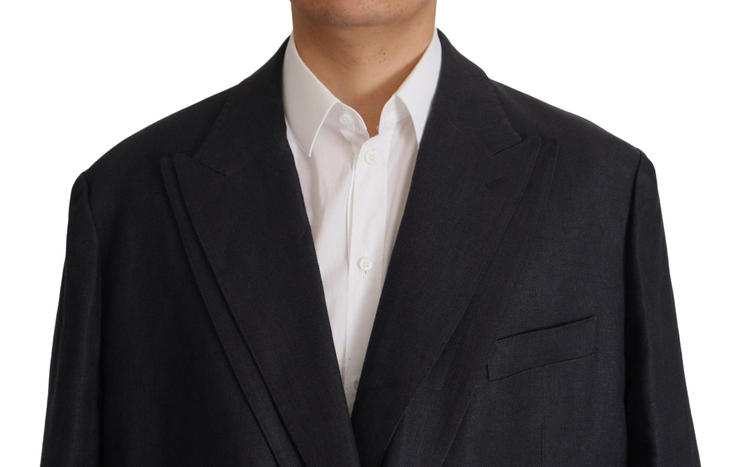 Dolce & Gabbana Blue Linen Formal Mens Blazer Men's Jacket