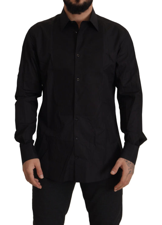 Dolce & Gabbana Black GOLD Slim Fit Tuxedo Dress Men's Shirt
