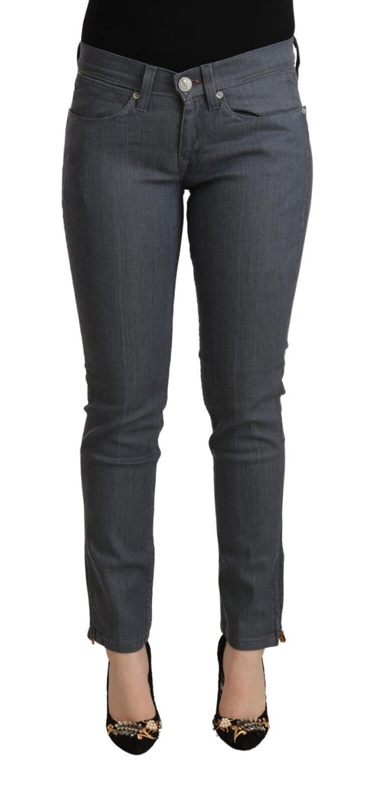 Levi's Gray Cotton Low Waist Skinny Denim Women's Jeans