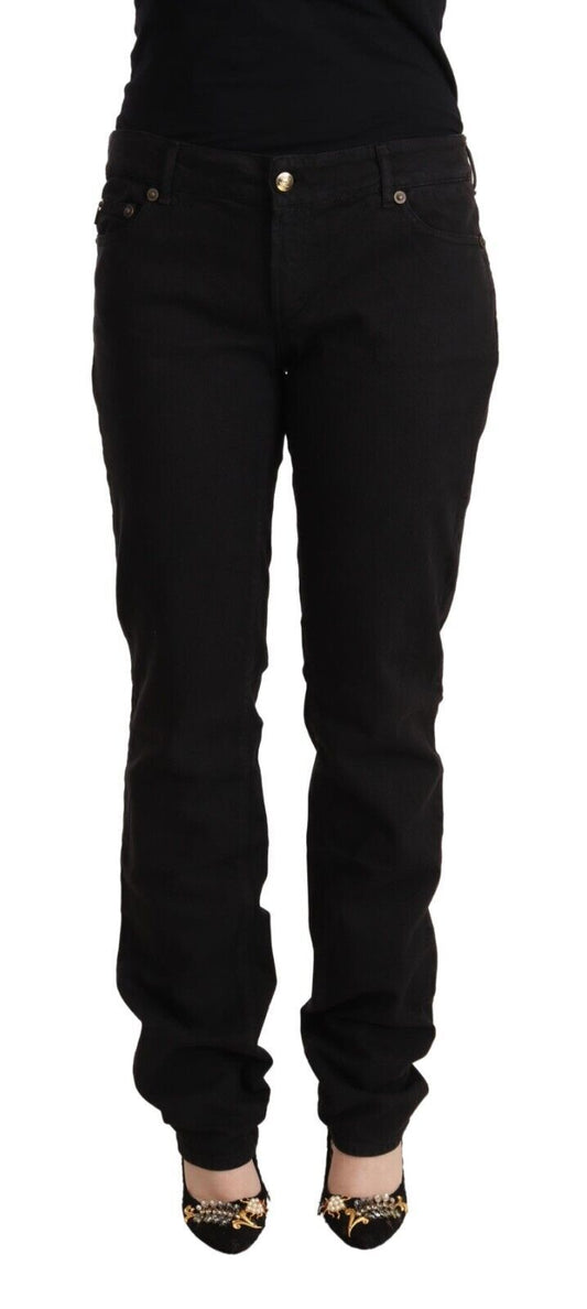 Just Cavalli Black Mid Waist Denim Cotton Skinny Women's Jeans