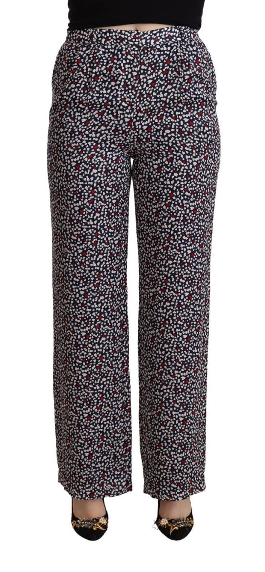 Michael Kors Black High Waist Printed Straight Women's Pants