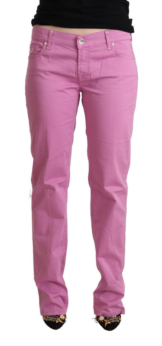 Jacob Cohen Pink Cotton Low Waist Denim Tapered Women's Jeans