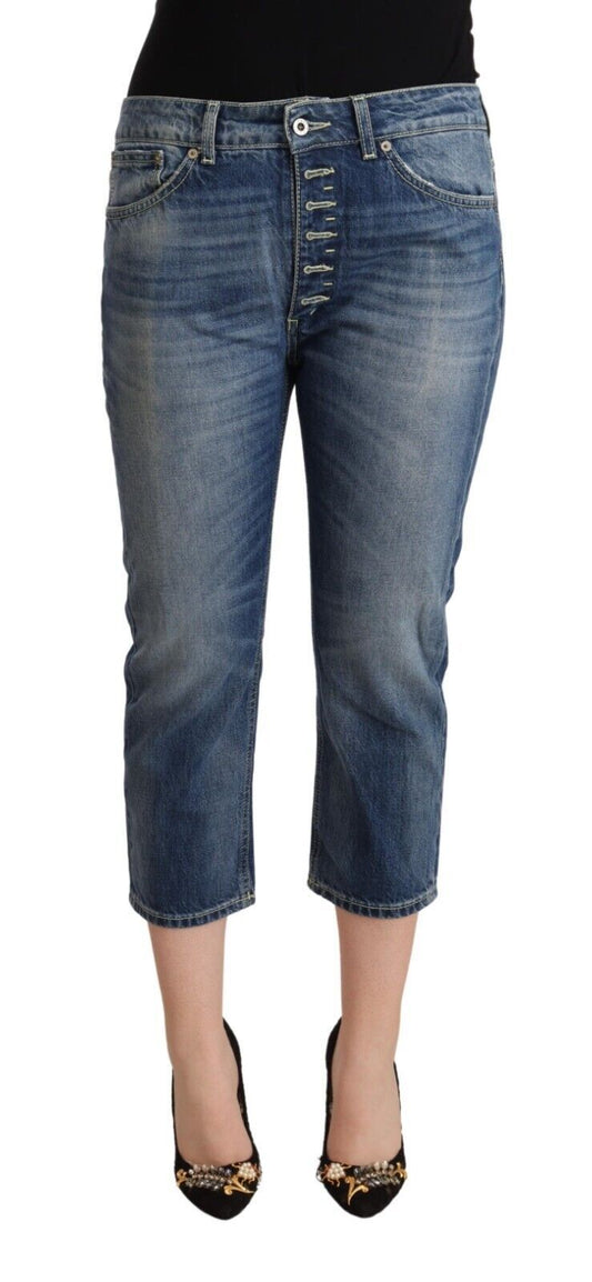Dondup Blue Washed Mid Waist Capri Denim Women's Jeans