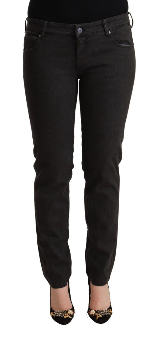 Ermanno Scervino Black Low Waist Skinny Denim Cotton Women's Jeans