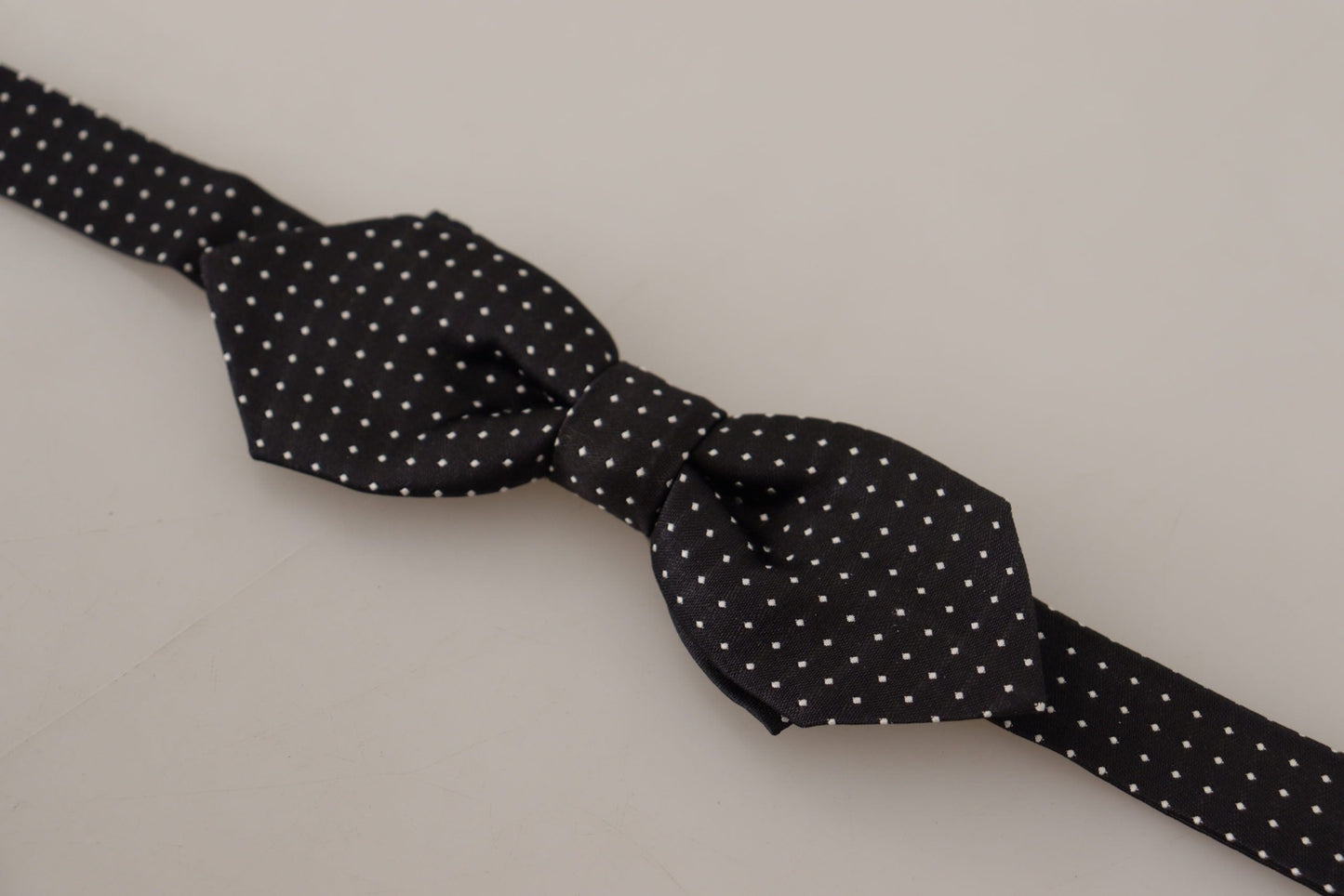 Dolce & Gabbana Black White Polka Dot Adjustable Neck Papillon Bow Men's Tie