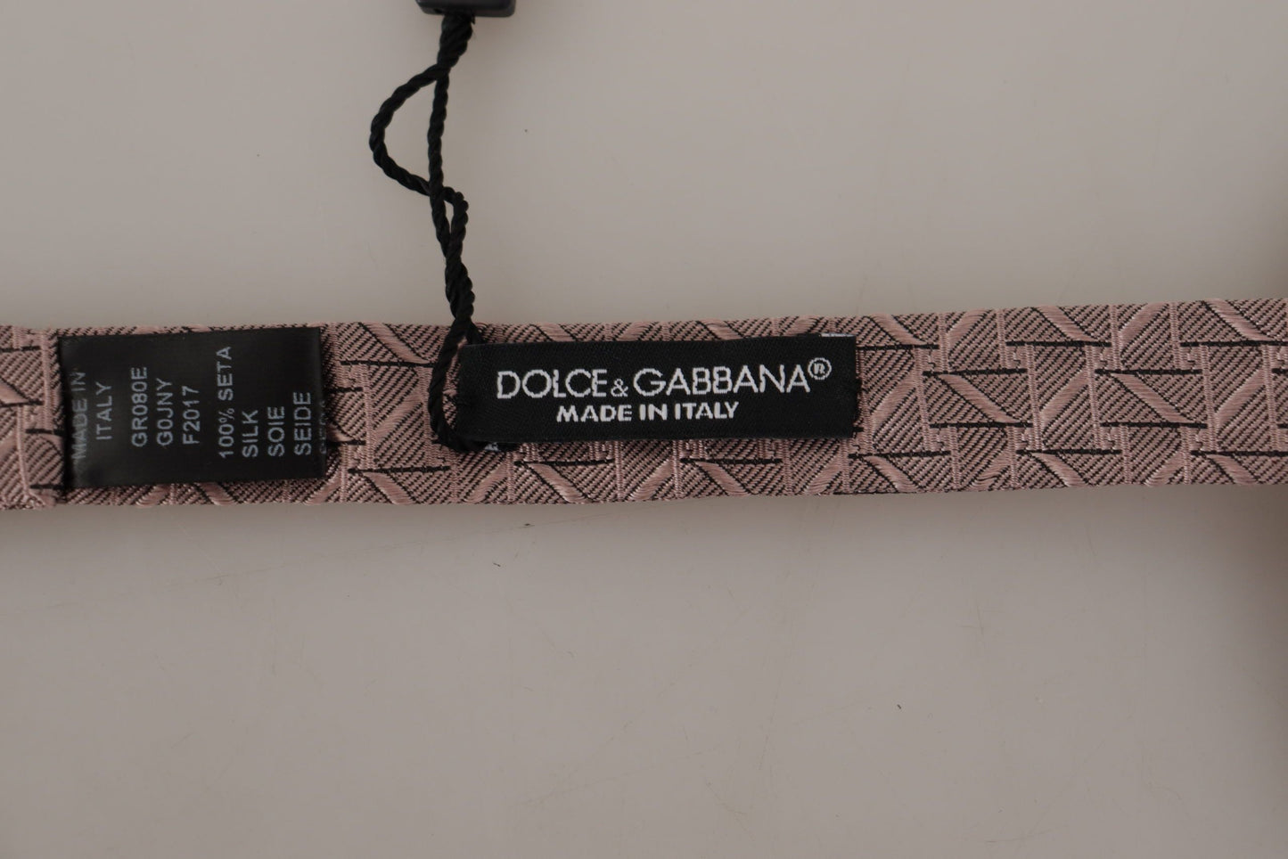 Dolce & Gabbana Gray Fantasy Print Adjustable Neck Papillon Bow Men's Tie