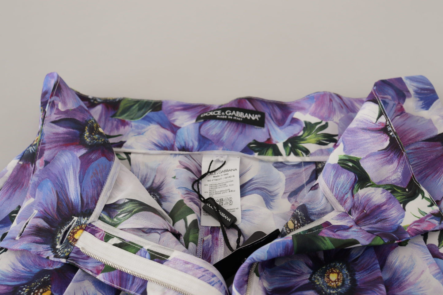 Dolce & Gabbana Purple Anemone High Waist Hot Pants Women's Shorts