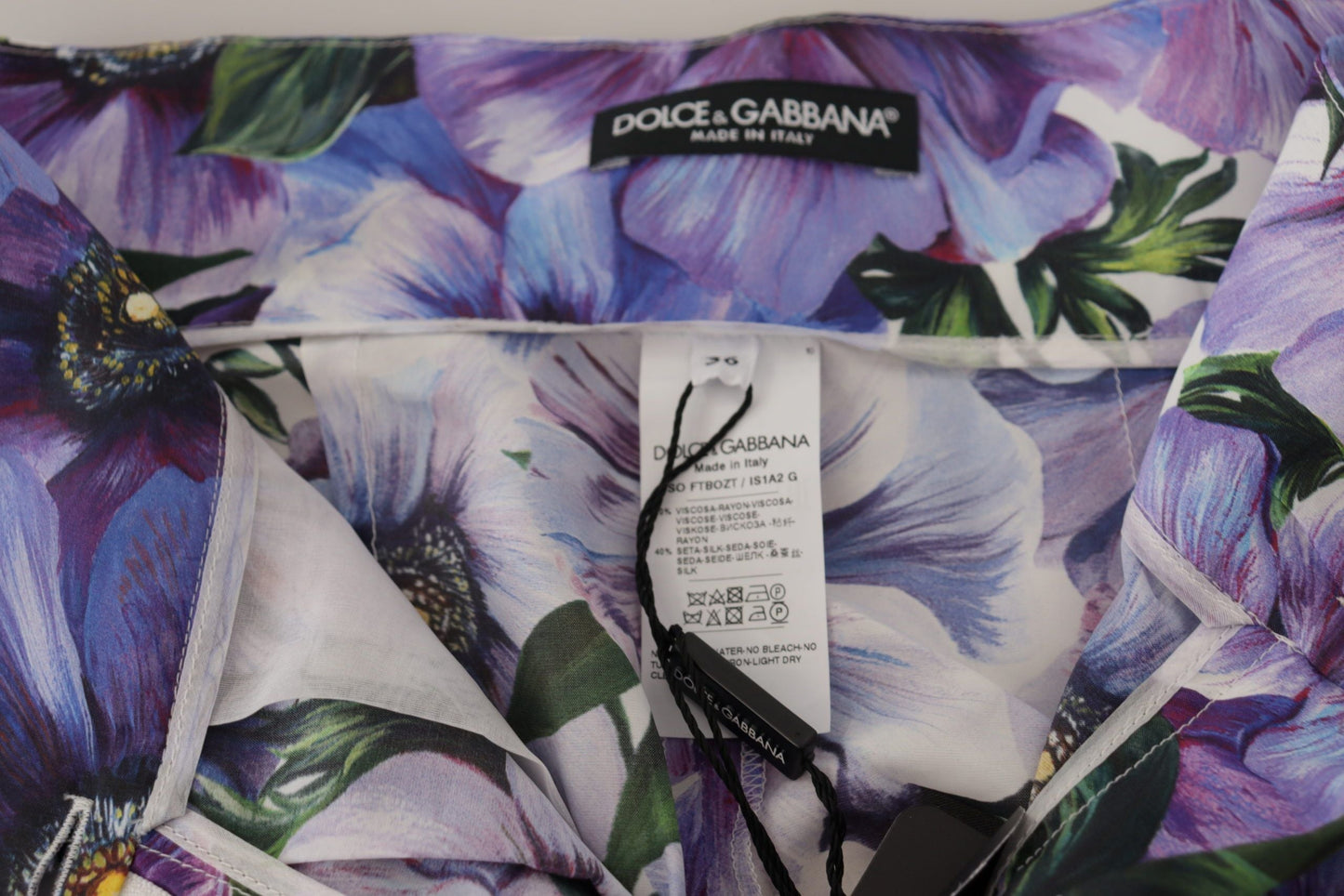 Dolce & Gabbana Purple Anemone High Waist Hot Pants Women's Shorts