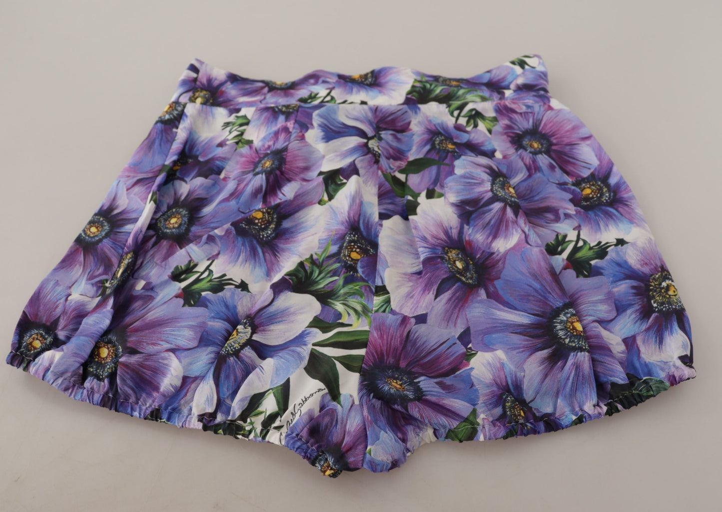 Dolce & Gabbana Purple Anemone High Waist Hot Pants Women's Shorts