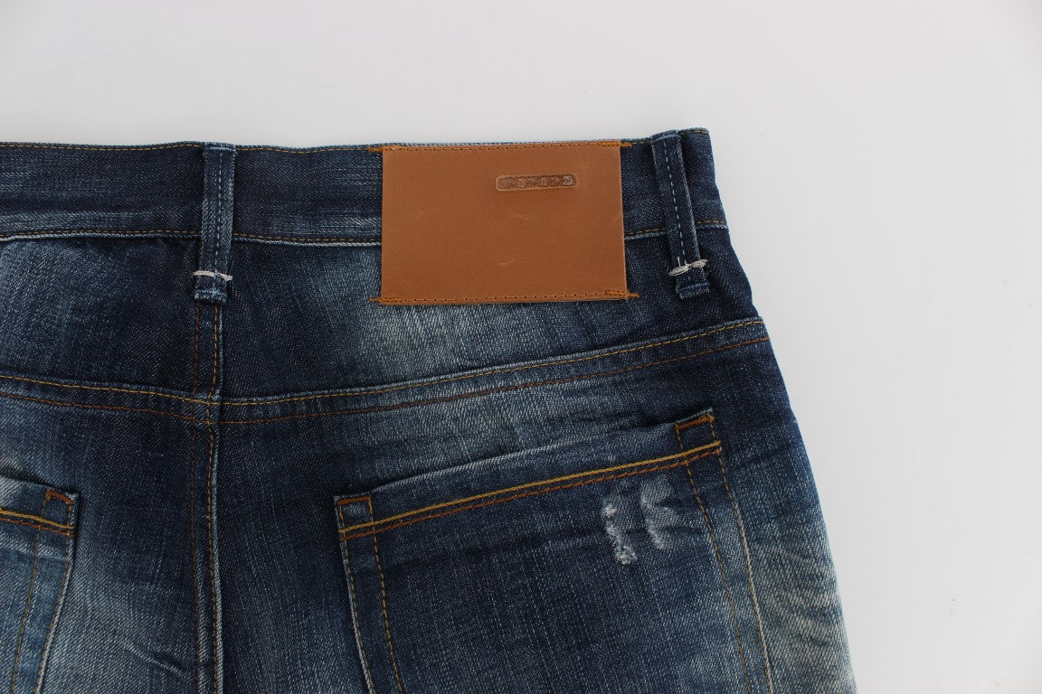 Acht Blue Wash Cotton Denim Regular Fit Men's Jeans