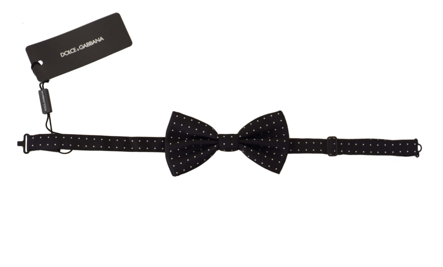 Dolce & Gabbana Black White Polka Dot 100% Silk Neck Papillon Men's Tie
