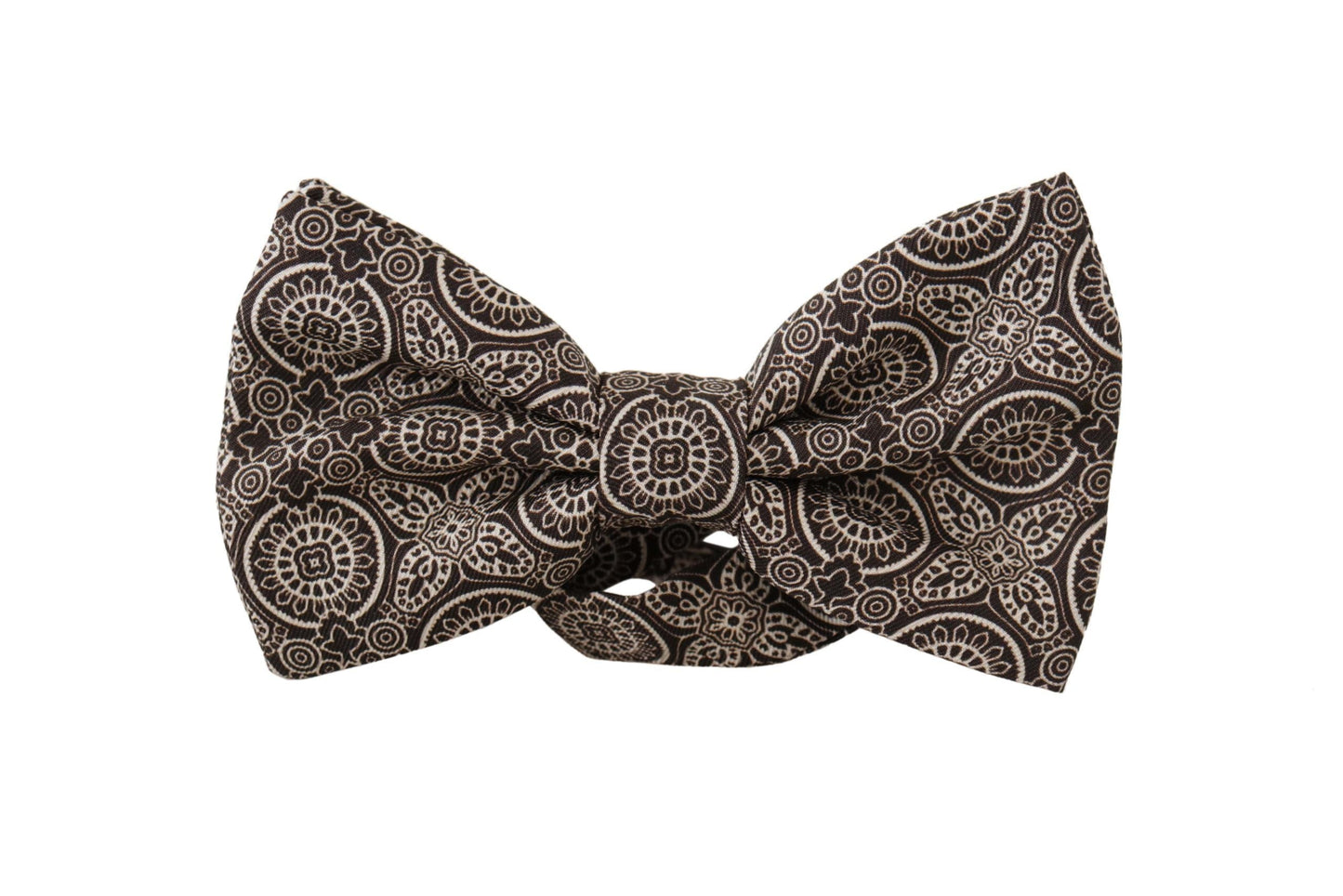 Dolce & Gabbana Black white 100% Silk Adjustable Neck Papillon Men's Tie