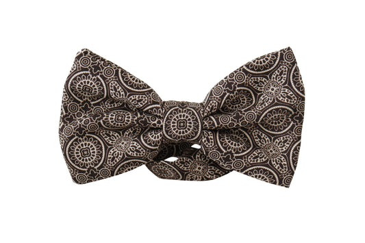 Dolce & Gabbana Black white 100% Silk Adjustable Neck Papillon Men's Tie