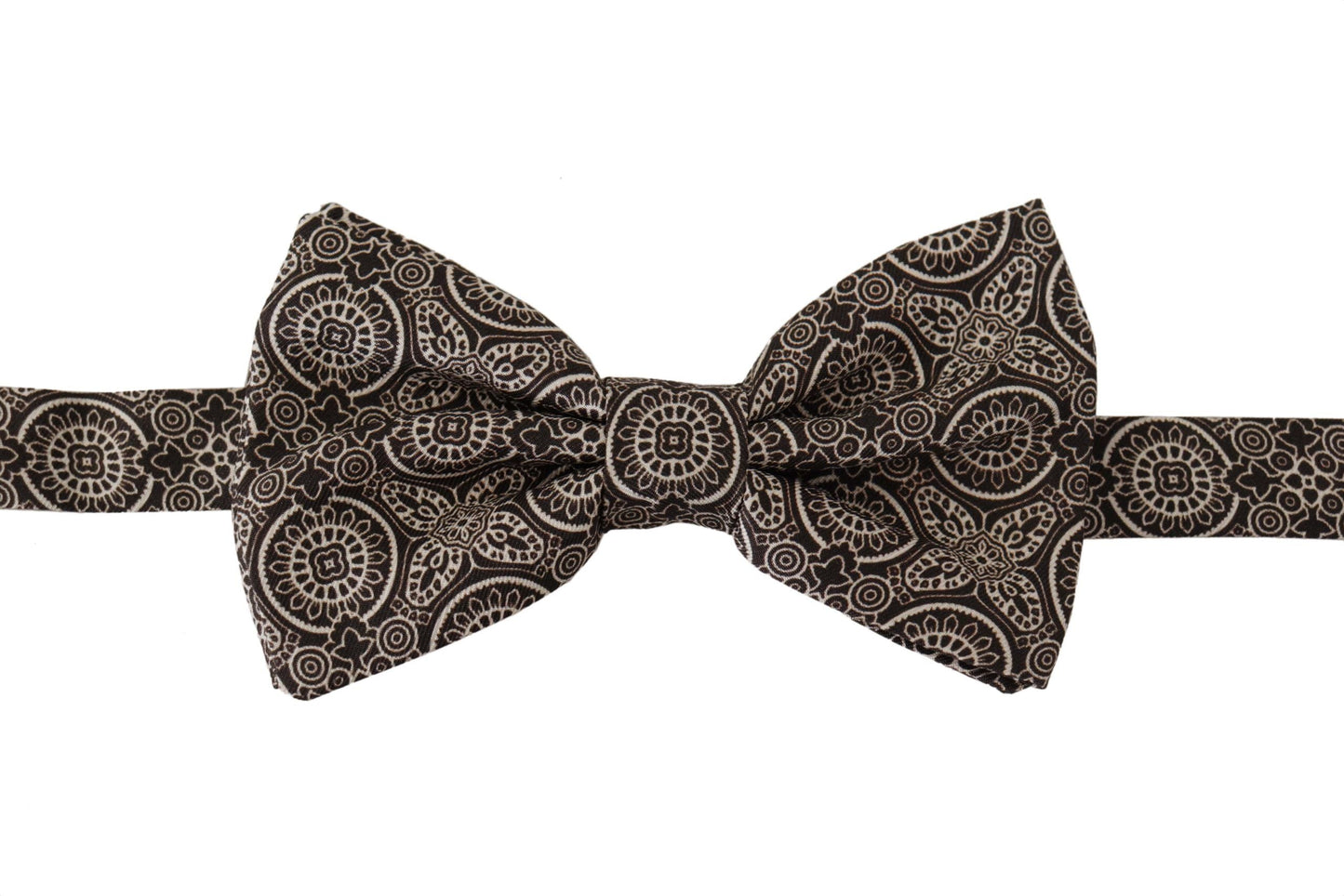 Dolce & Gabbana Black white 100% Silk Adjustable Neck Papillon Men's Tie