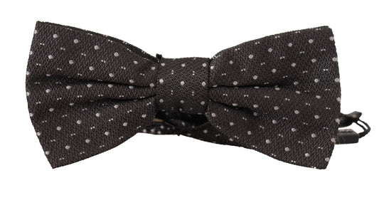 Dolce & Gabbana Gray Polka Dot 100% Silk Neck Papillon Men's Tie