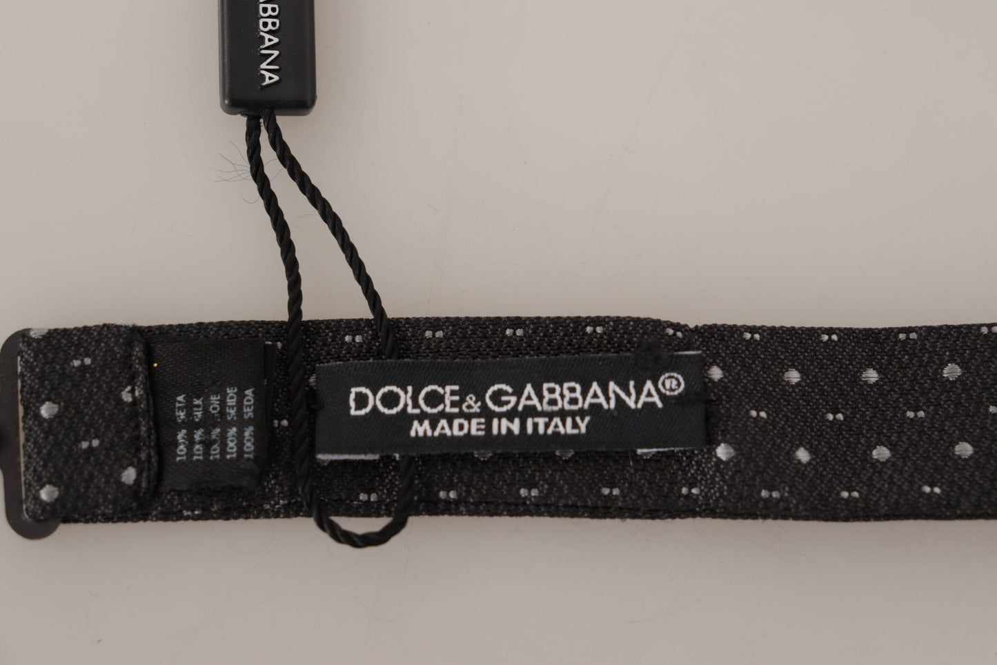 Dolce & Gabbana Gray Polka Dot 100% Silk Neck Papillon Men's Tie