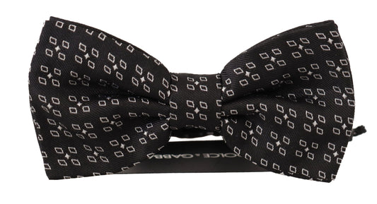 Dolce & Gabbana Black White Polka Dot 100% Silk Neck Papillon Men's Tie