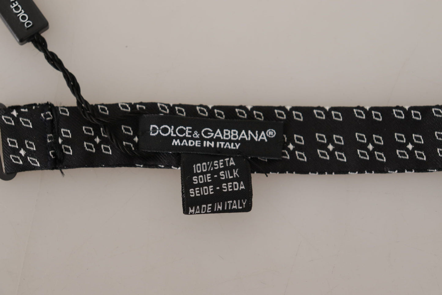 Dolce & Gabbana Black White Polka Dot 100% Silk Neck Papillon Men's Tie