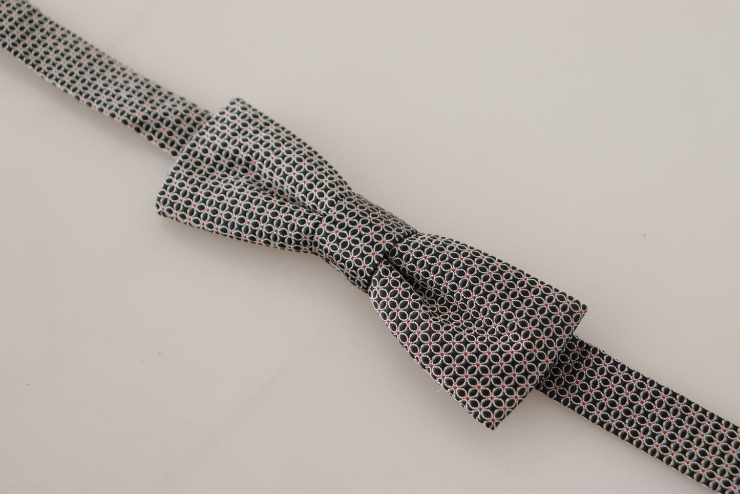 Dolce & Gabbana Black White Flower Pattern Silk Neck Papillon Men's Tie