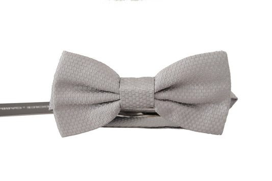 Dolce & Gabbana Gray 100% Silk Adjustable Neck Papillon Men's Tie