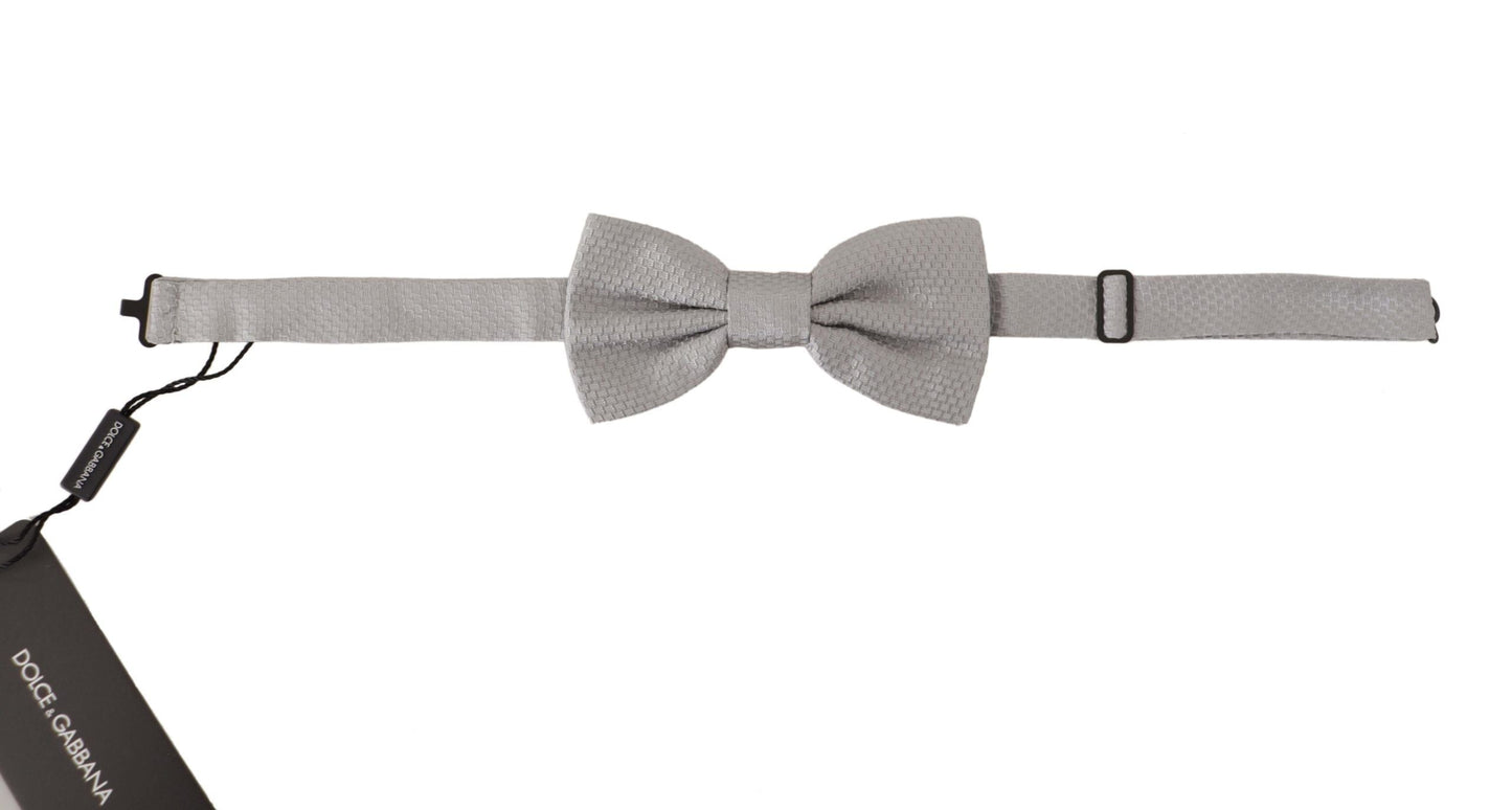 Dolce & Gabbana Gray 100% Silk Adjustable Neck Papillon Men's Tie
