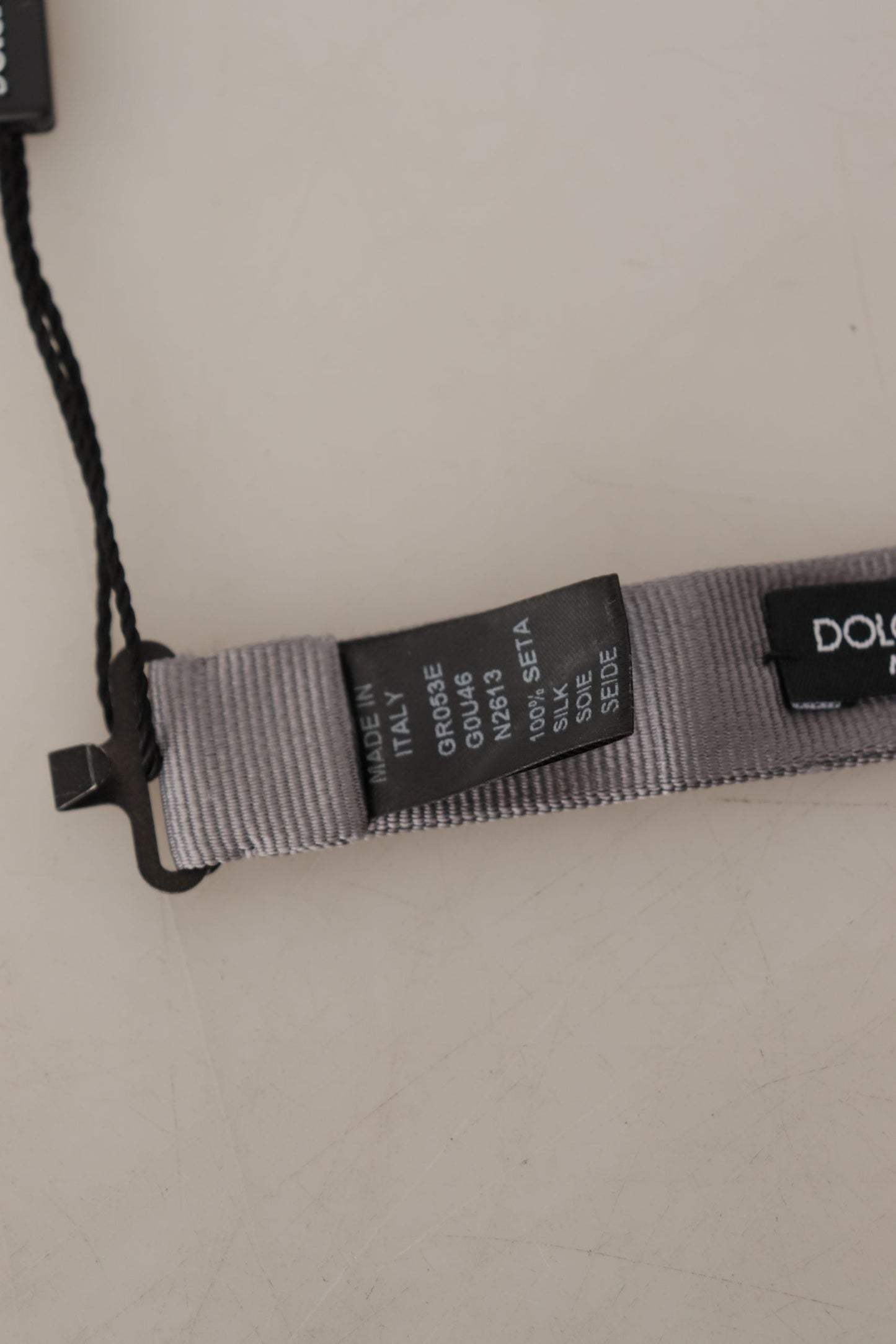 Dolce & Gabbana Gray 100% Silk Adjustable Neck Papillon Men's Tie