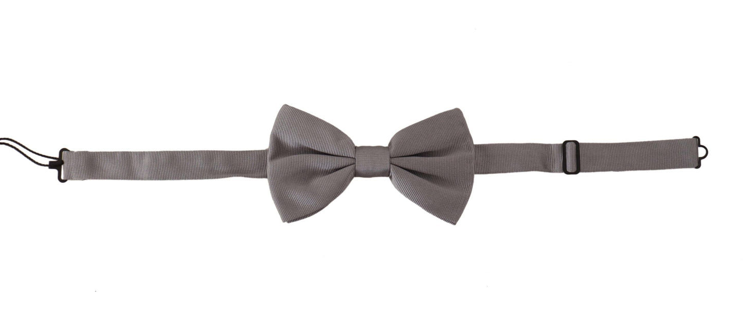 Dolce & Gabbana Gray 100% Silk Adjustable Neck Papillon Men's Tie