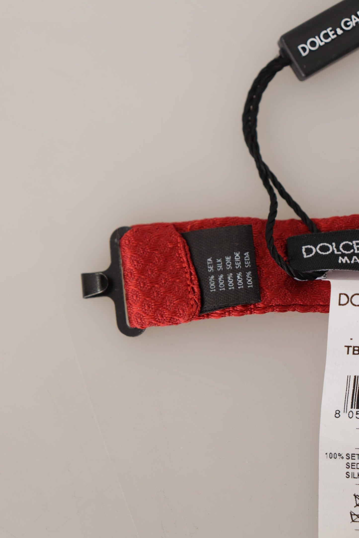 Dolce & Gabbana Red 100% Silk Adjustable Neck Papillon Men's Tie