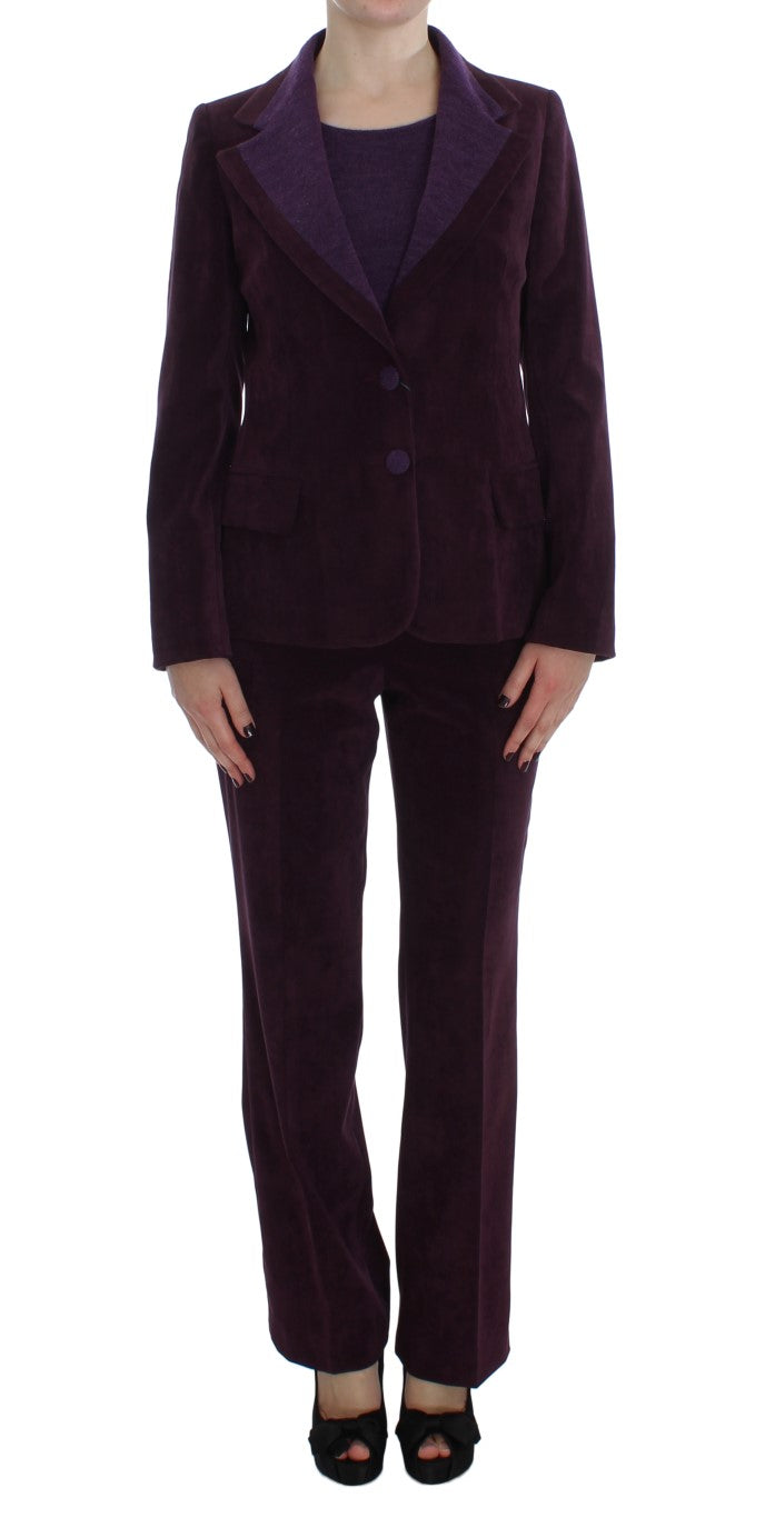 BENCIVENGA Purple Wool Suit T-Shirt Women's Set