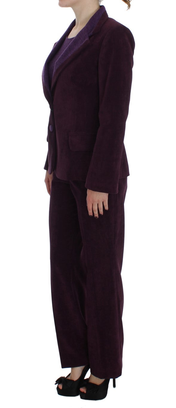 BENCIVENGA Purple Wool Suit T-Shirt Women's Set
