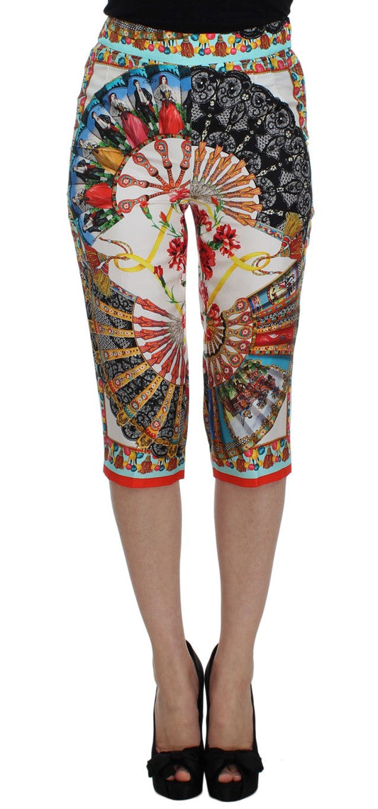 Dolce & Gabbana Multicolor Majolica Sicily Silk Women's Pants